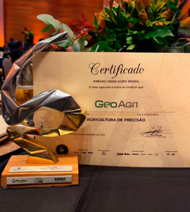 Geo Agri é vencedora do Prêmio Visão Agro Brasil na categoria Agricultura de Precisão
